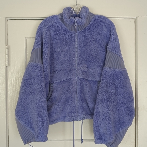 Free People Jackets & Blazers - Free People Violet Seeing Stars Fleece Large Half Zip Pullover